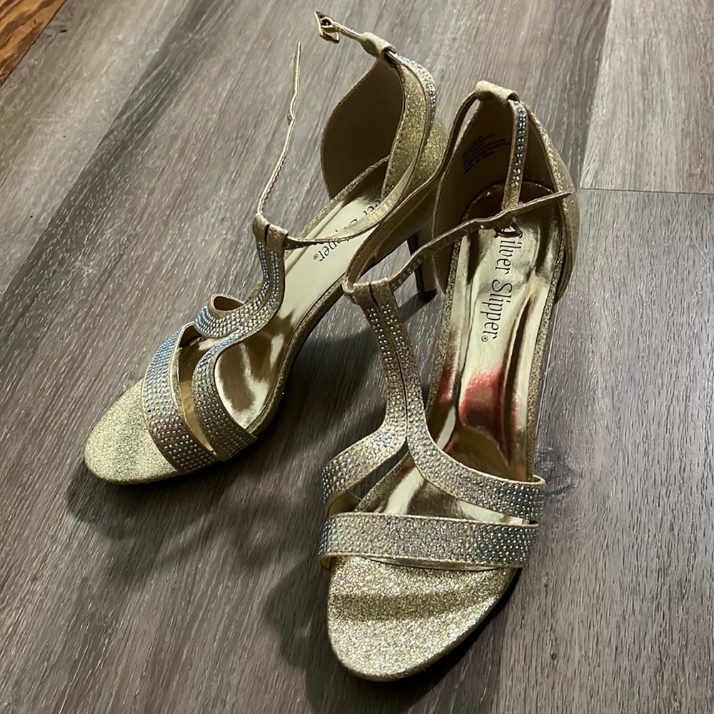 Silver Slipper Heels
